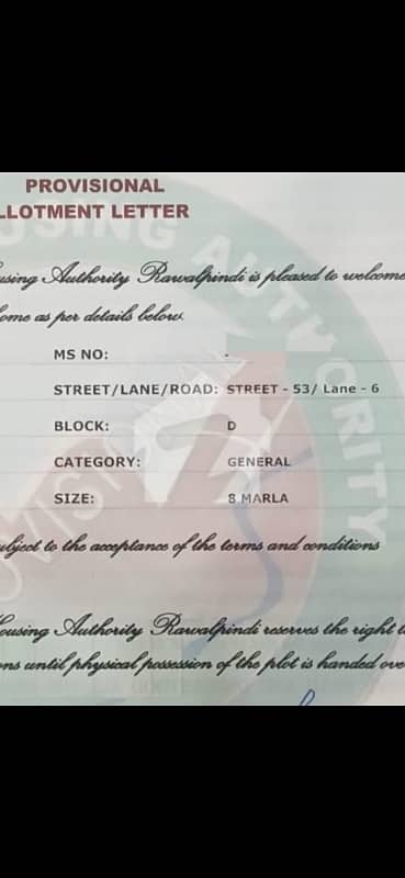 Plot 8N lane 6 Street 53 Block D home againt plot