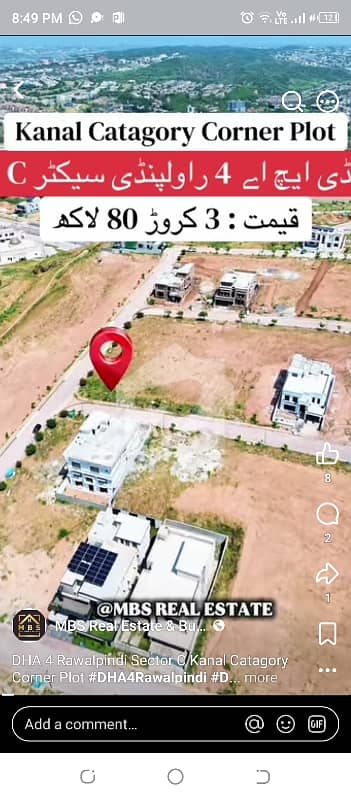 corner kanal plot for sale DHA 4 c block