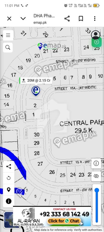 Dha 6 B3 main central park plot for sale