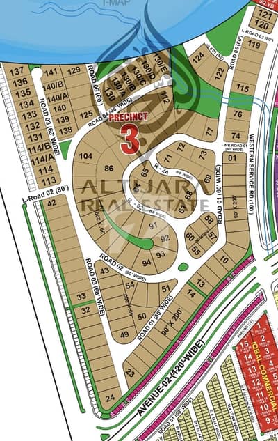 Prime located 2043 sq yards prime located plot in Precinct 3 near to Main Gate 3 options available