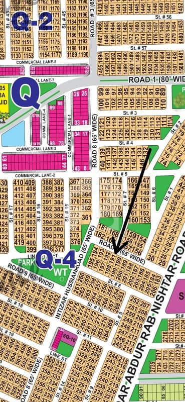DHA Multan sector Q 1 kanal 65ft facing residential plot near to park, Masjid and commercial.