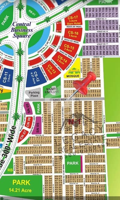 DHA Multan sector N 1 kanal 80ft road corner residential plot near to park, Masjid and commercial.