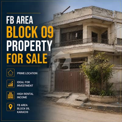 Corner G+2 House For Sale In FB Area Block 09 Karachi Prime Location