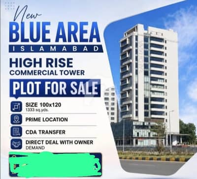 Adil Estate Offers New Blue Area Ibn e Seena Road Islamabad 1333 Sqyd. Hi rise Commercial Tower Plot Available For Sale