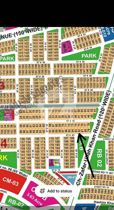 DHA Multan sector M 1 kanal residential plot near to park, Masjid and commercial.