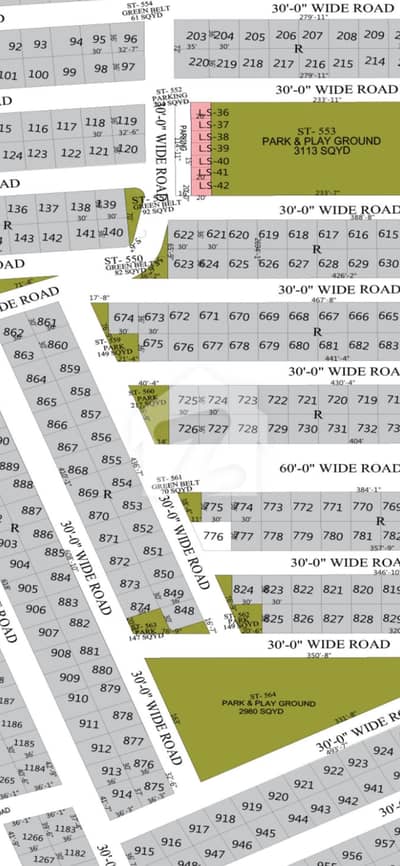 120 Gaz | Plot | 60 ft road facing | GreenBelt facing | Block M | Naya Nazimabad