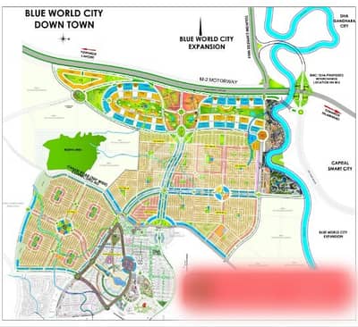 Downtown Block 5-Marla Plot Blue World City Islamabad Easy Installment Plan
