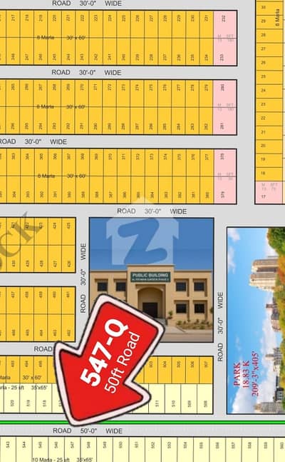 10 M On 50ft Road Plot For Sale.
