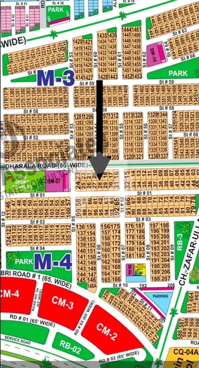 DHA Multan sector M 1 kanal residential plot near to park, Masjid and commercial.
