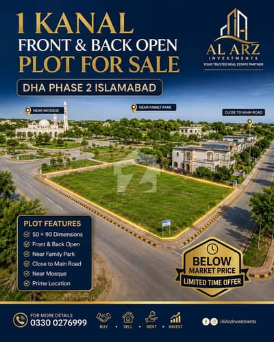 Plot For Sale On Investor Price ,Front Back Open Near To Family Bee Park Sector B Dha Phase 2