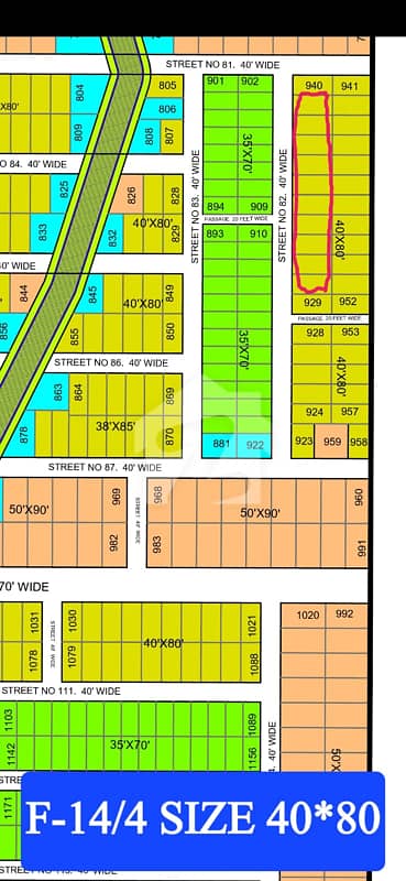 IN F-14/4 SIZE 40*80 ST 82 LAND CLEAR PLOT IN 930 SERIES