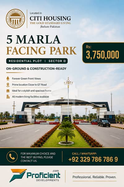 5 Marla (Facing Park) Residential Plot Sector D (Formerly D Hills)