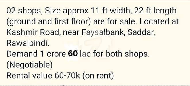 Shop for sale with Good rental income