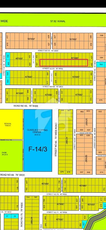 IN F-14/3 SIZE 40*80 ST 63 LAND CLEAR PLOT IN 470 SERIES