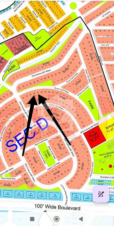 1 Kanal Pair Plot no 18 & 19. Street 4. Sector D. DHA 4