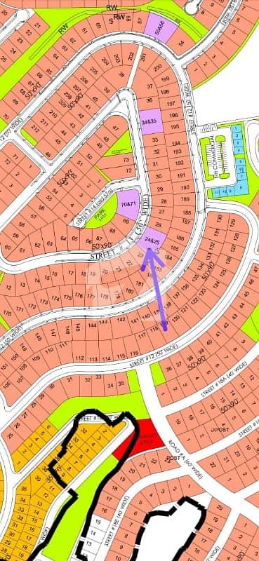 Two Kanal Plot In Dha 3 Street 13 Top Highted Back Opne