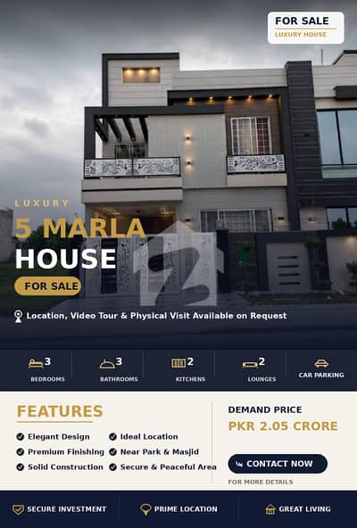 Modern 5 Marla House For Sale In Bahria Orchard Prime Location