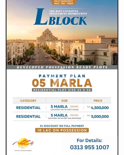 5 Marla Plot Available for Sale in Block-L New Cutting Plots 5 Marla Plot Available for Sale in Block-L New Cutting Plots