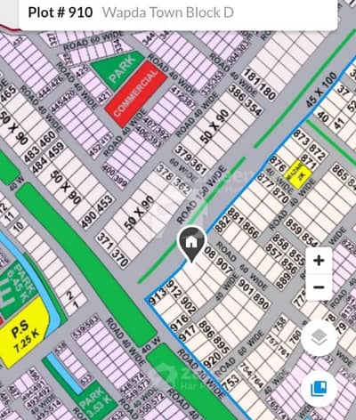 1 Kanal Plot For Sale Wapda Town Islamabad