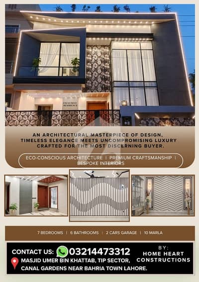 PREMIUM EXCLUSIVE RESIDENCE 10 Marla House For sale In Canal Garden - Tip Sector Lahore