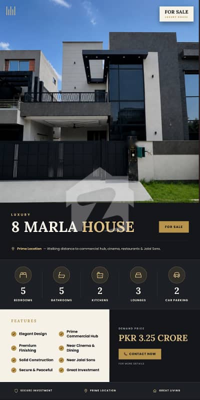 8 Marla House for Sale | Bahria Orchard Phase 1 | Prime Location
