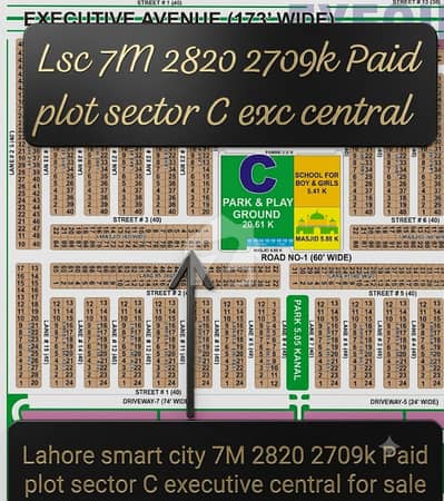 Prime Location 7 Marla Plot File For Sale Sector C Central, Lahore Smart City