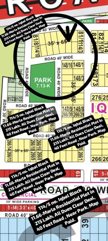114/5 No Iqbal Block 11.66-Marla Residential Plot In 215 Lakh All Dues Clear Deal, Map Paid, 40 Feet Road. Best Location For Constructing Your Dream House In Bahria Town Lahore 114/5 No Iqbal Block 11.66-Marla Residential Plot In 215 Lakh All Dues Clear Deal, Map Paid, 40 Feet Road. Best Location For Constructing Your Dream House In Bahria Town Lahore