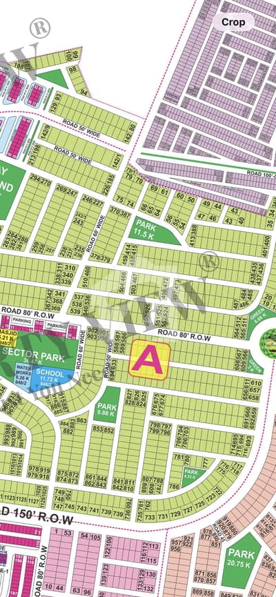 1 Kanal Plot Sector A | Direct Approach | Near Park and Mosque