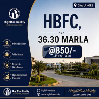 36.30 Marla Plot For Sale In HBFC Society