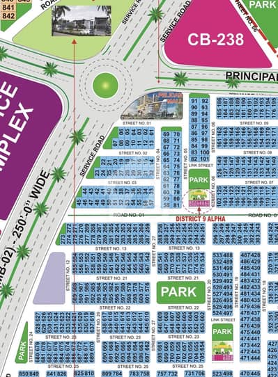 North Facing 80-ft Road Nearest from Main Boulevard and Pelican Mall