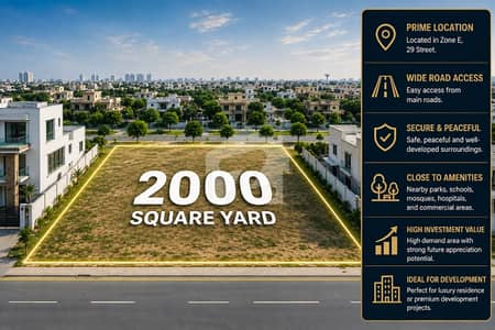 2000SQYD PREMIUM PLOT AVAILABLE FOR SALE AT 29th STREET DHA PHASE 8, ZONE E