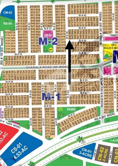 DHA Multan sector M 1 kanal corner residential plot near to park, Masjid and commercial.