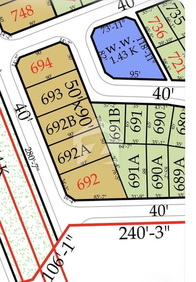 Block- D (Three sides open , corner kanal plot)