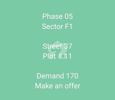 5 Marla Solid Land Plot Sector F1