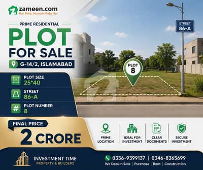 G-14/2 SOILD LAND TOP LOCATION 4 MARLA PLOT