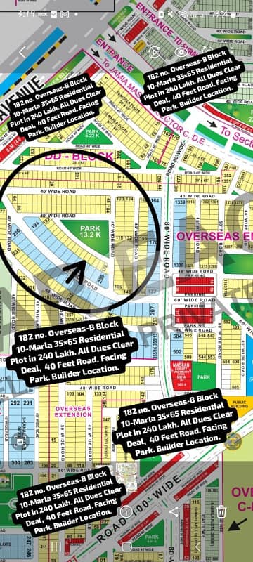 182 No. Overseas-B Block 10-Marla 35 By 65 Residential Plot In 240 Lakh. All Dues Clear Deal. Facing Park , 40 Feet Road. Best Location For Constructing Your Dream House In Bahria Town Lahore 182 No. Overseas-B Block 10-Marla 35 By 65 Residential Plot In 240 Lakh. All Dues Clear Deal. Facing Park , 40 Feet Road. Best Location For Constructing Your Dream House In Bahria Town Lahore
