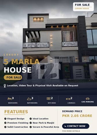 5 Marla House For Sale In Bahria Orchard Prime Location | Phase II