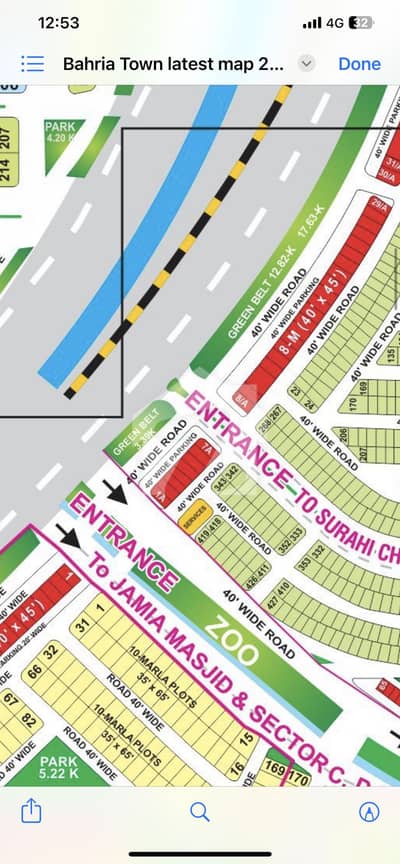 Corner 7/A Commercial At Gate entrance Sector D. AA Block Canal Facing 8 Marla Commercial Plot