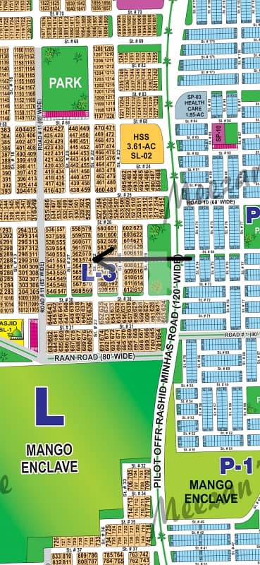 DHA Multan sector L 1 kanal residential plot near to park, Masjid and commercial.