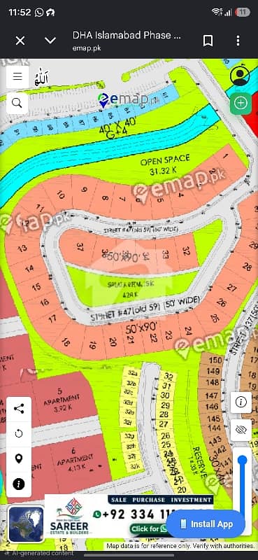 Prime Park Facing 1 Kanal Residential Plot for Sale Street 47, DHA Phase 3, Islamabad