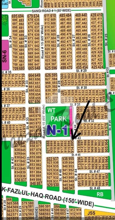 DHA Multan sector N 1 kanal corner & park facing residential plot near to Masjid and commercial.
