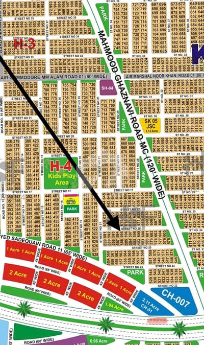 DHA Multan sector H 1 kanal residential plot near to park, Masjid and commercial.