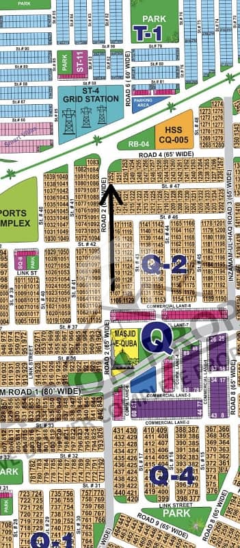 DHA Multan sector Q 1 kanal 65ft road corner with extra land residential plot near to park, Masjid and commercial.