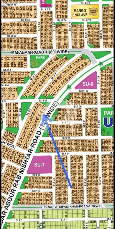 DHA Multan sector Q 1 kanal 120ft road facing residential plot near to park, Masjid and commercial.