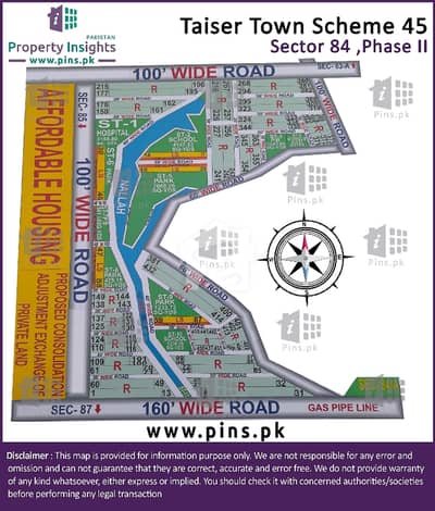 taiser town sector 84 main 160 fit road plot