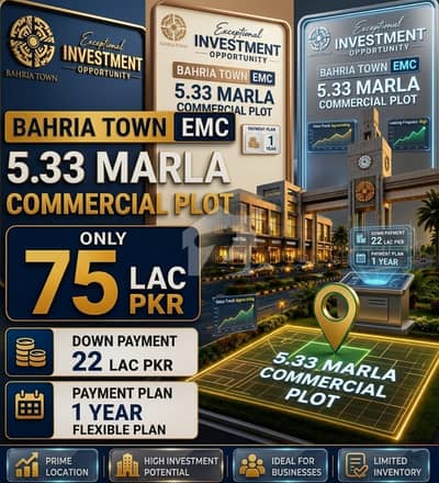 5.33 Marla Prime On-Ground Commercial Bahria Education & Medical City 5.33 Marla Prime On-Ground Commercial Bahria Education & Medical City