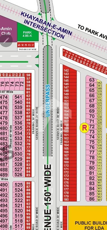 8-MARLA COMMERCIAL PLOT FOR SALE BLOCK S ON PINE AVENUE KHAYABAN-E-AMIN