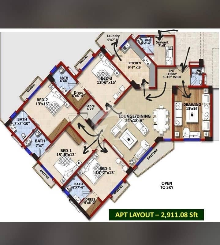4 Bedrooms Plus Drawing Room Penthouse For Sale 4 Bedrooms Plus Drawing Room Penthouse For Sale