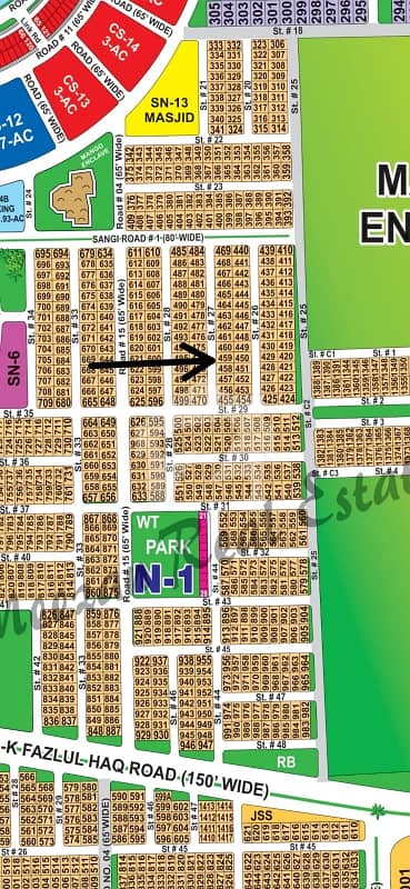 DHA Multan sector N 1 kanal residential plot near to park, Masjid and commercial.