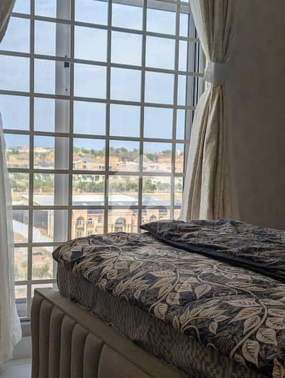 Reasonable Rent, Fully Furnished , All Luxury Itoms are Available, All Facilities are available,Only 3 Mints Drive From Main Islamabad Expressway , On Main Gulberg Expressway , 2 Bed Luxury Apartment For Rent In A Big And Best Serene Hights Mall And Residency , Gulberg.